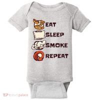 Eat Sleep Smoke Repeat Baby Bodysuit thumb 0