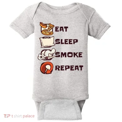 Eat Sleep Smoke Repeat Baby Bodysuit