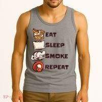 Eat Sleep Smoke Repeat Tank Top thumb 3