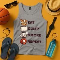 Eat Sleep Smoke Repeat Tank Top thumb 4