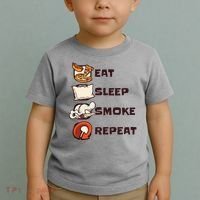 Eat Sleep Smoke Repeat Toddler T-Shirt thumb 2
