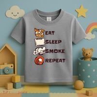 Eat Sleep Smoke Repeat Toddler T-Shirt thumb 3