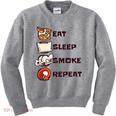 Eat Sleep Smoke Repeat Kids Sweatshirt