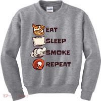 Eat Sleep Smoke Repeat Kids Sweatshirt thumb 0