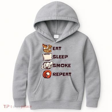 Eat Sleep Smoke Repeat Kids Hoodie