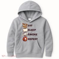 Eat Sleep Smoke Repeat Kids Hoodie thumb 0