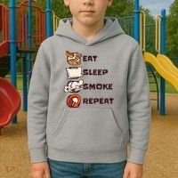 Eat Sleep Smoke Repeat Kids Hoodie thumb 2