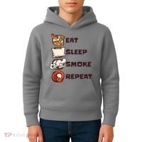 Eat Sleep Smoke Repeat Kids Hoodie thumb 4