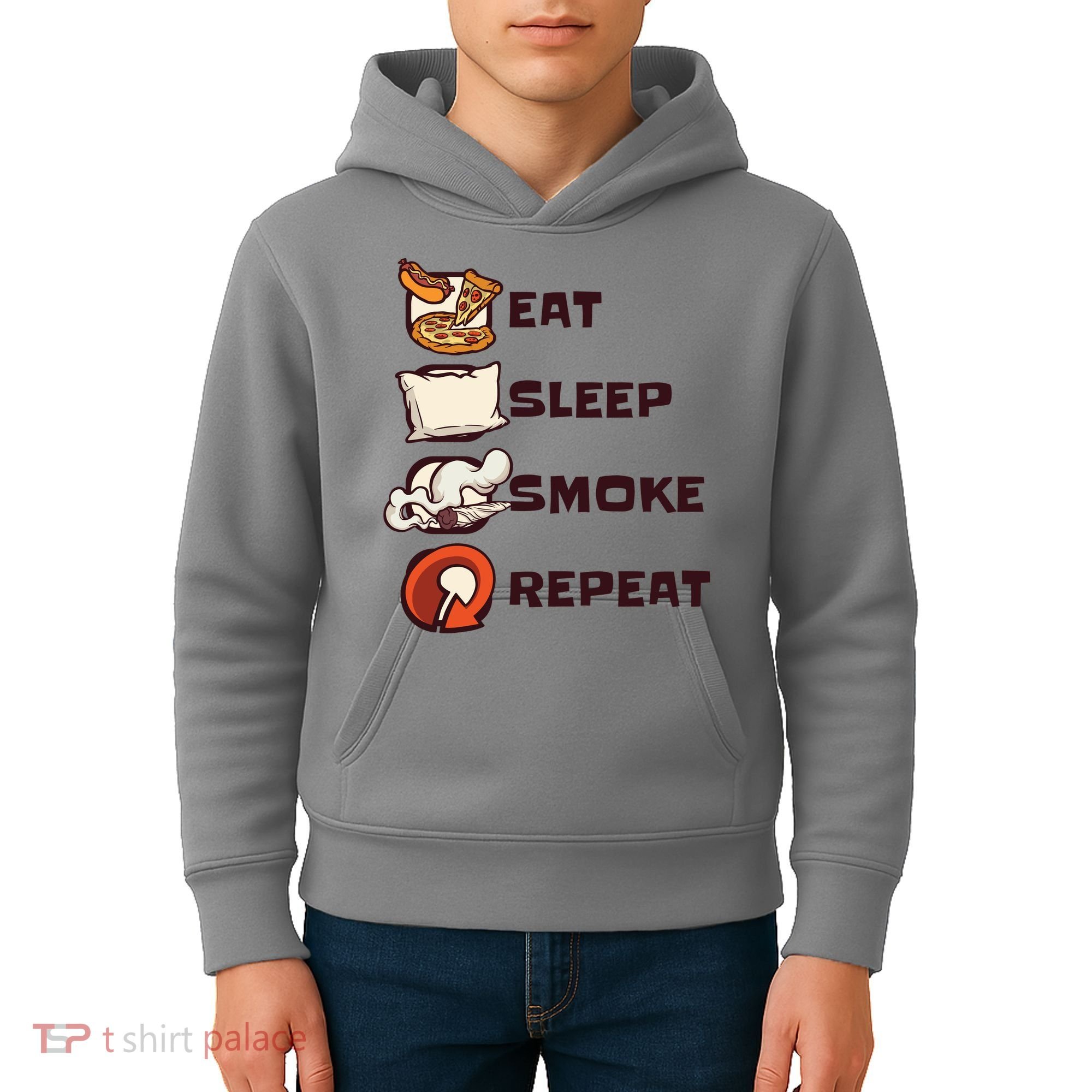 Eat Sleep Smoke Repeat Kids Hoodie