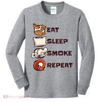 Eat Sleep Smoke Repeat Kids Long Sleeve Shirt thumb 0