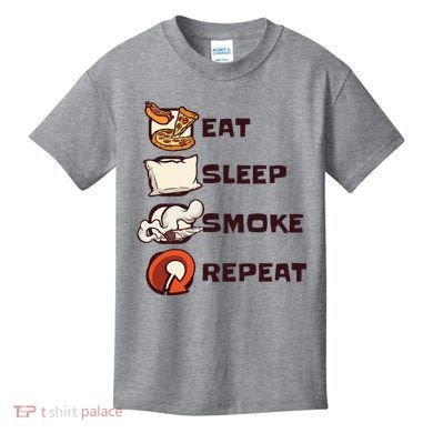 Eat Sleep Smoke Repeat Kids T-Shirt