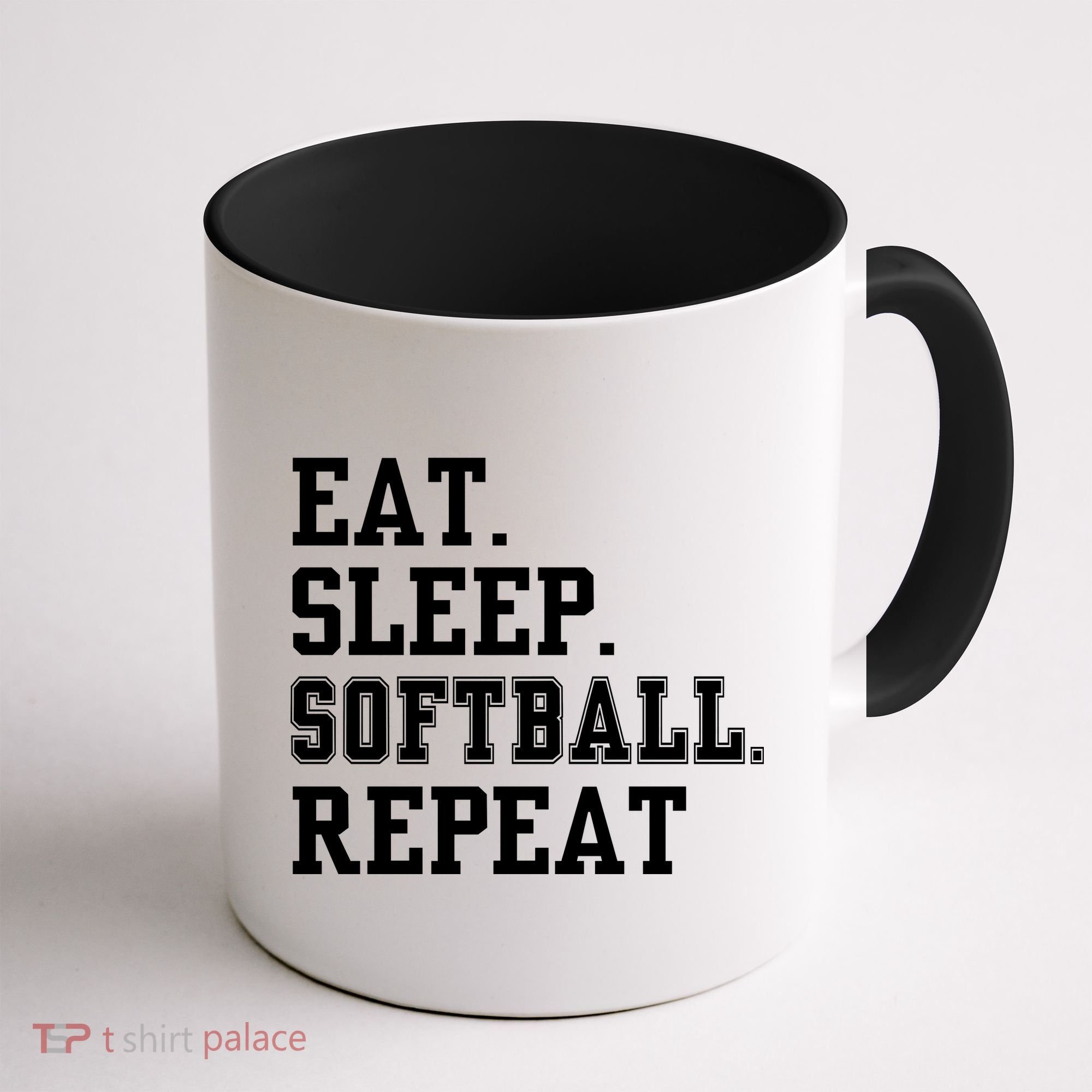Eat Sleep Softball Repeat Coffee Mug