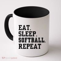 Eat Sleep Softball Repeat Coffee Mug thumb 0