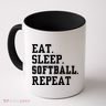 Eat Sleep Softball Repeat Coffee Mug