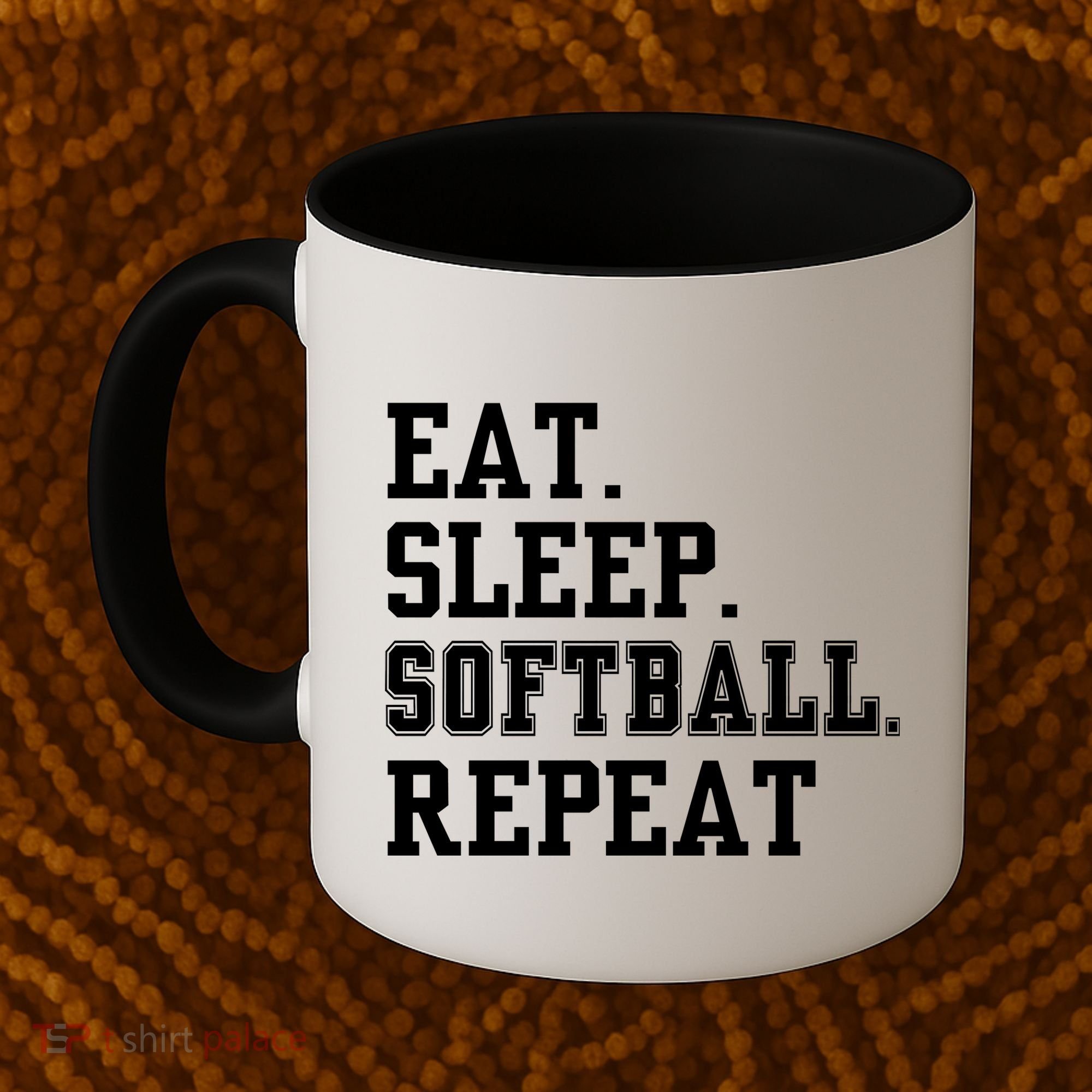 Eat Sleep Softball Repeat Coffee Mug