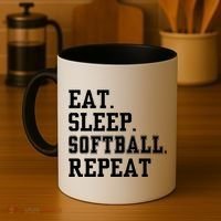 Eat Sleep Softball Repeat Coffee Mug thumb 4