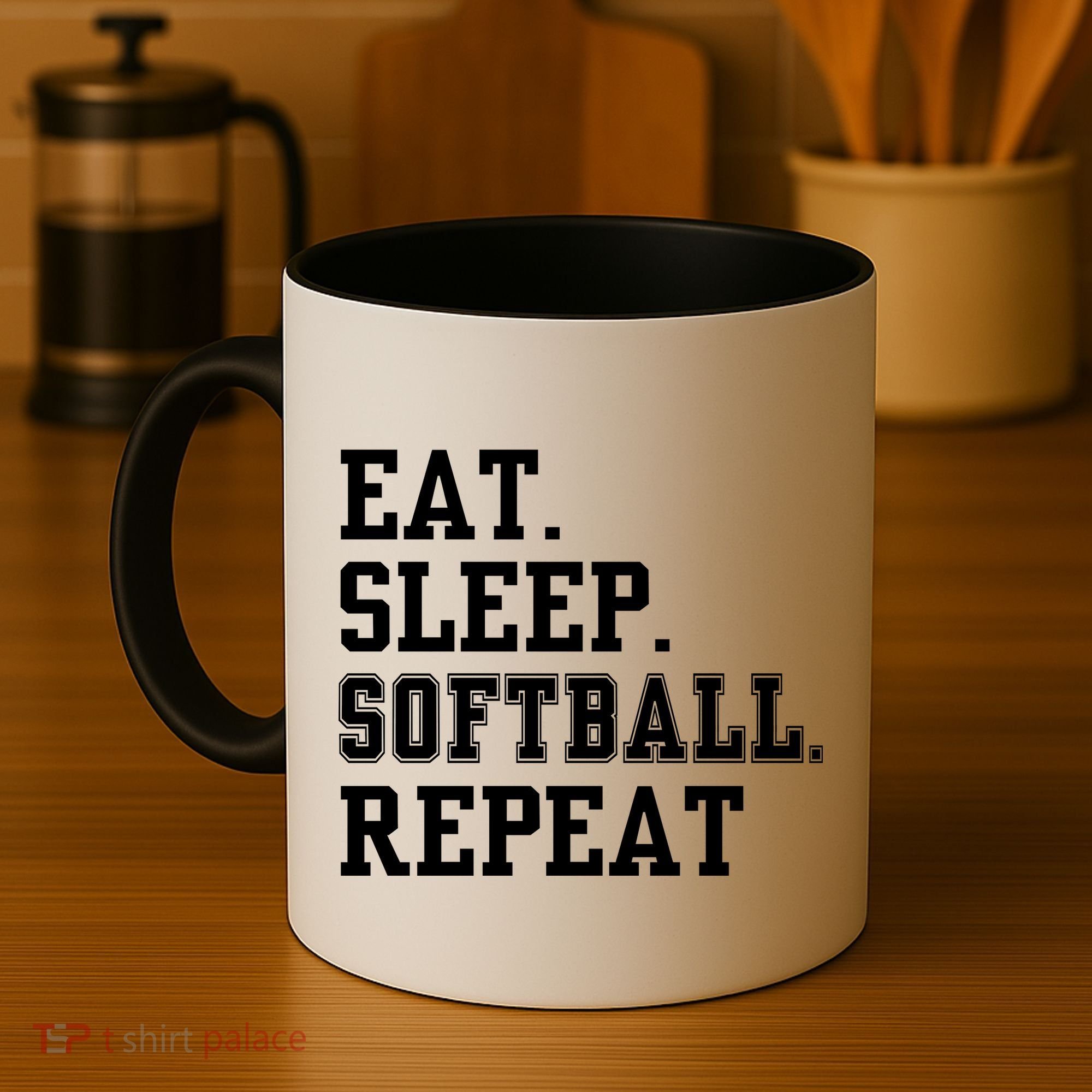 Eat Sleep Softball Repeat Coffee Mug