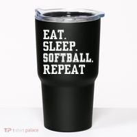 Eat Sleep Softball Repeat Tumbler thumb 0