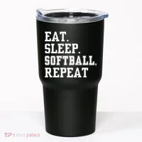Eat Sleep Softball Repeat Tumbler thumb 0