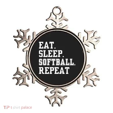 Eat Sleep Softball Repeat Ornament