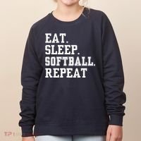 Eat Sleep Softball Repeat Women's Sweatshirt thumb 0