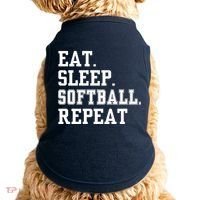 Eat Sleep Softball Repeat Doggie Tank thumb 0