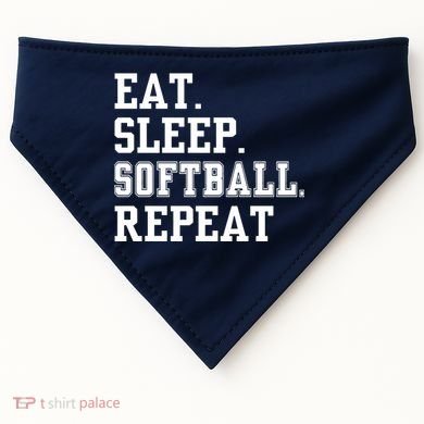 Eat Sleep Softball Repeat USA-Made Doggie Bandana