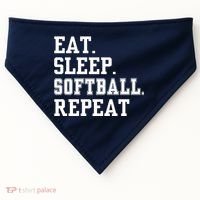 Eat Sleep Softball Repeat USA-Made Doggie Bandana thumb 0