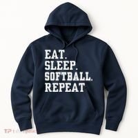 Eat Sleep Softball Repeat Hoodie thumb 0