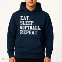 Eat Sleep Softball Repeat Hoodie thumb 2