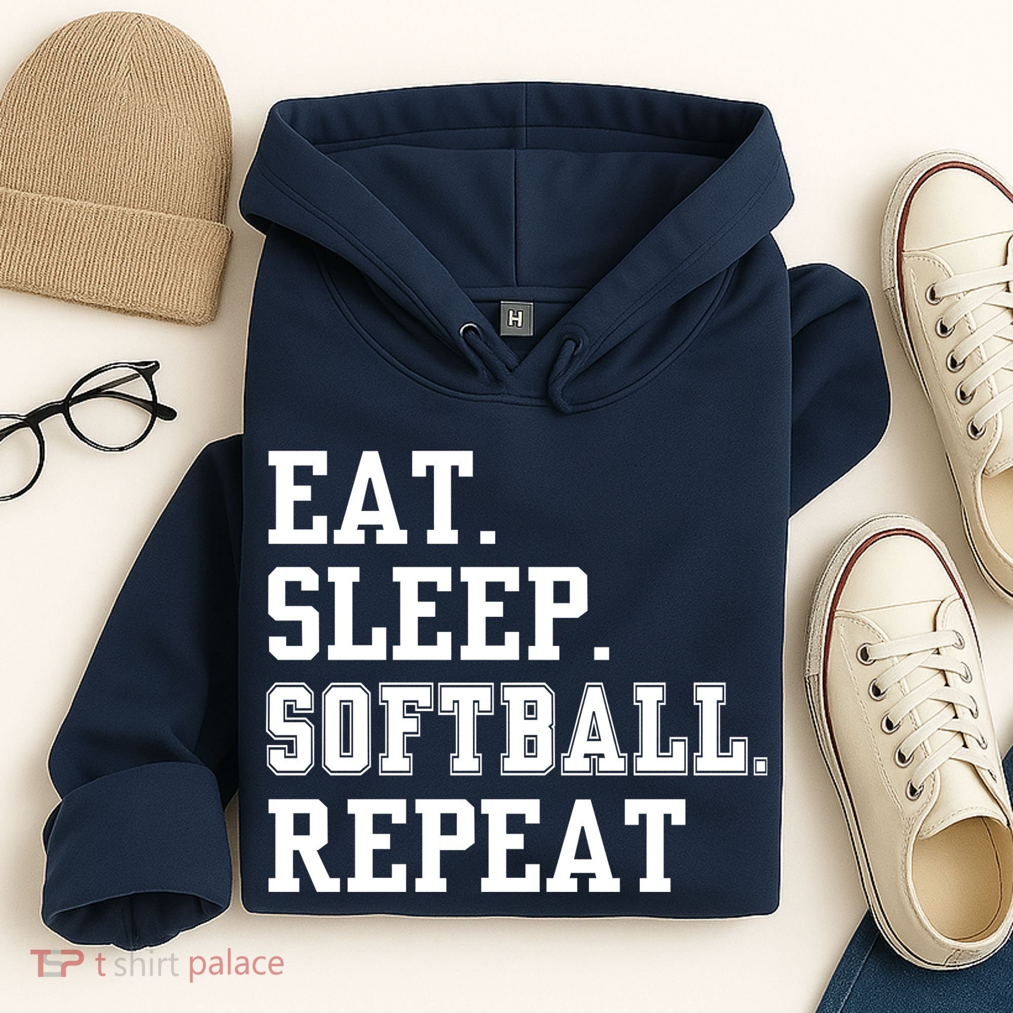 Eat Sleep Softball Repeat Hoodie