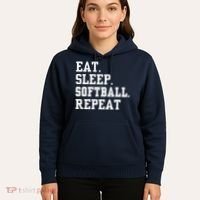 Eat Sleep Softball Repeat Hoodie thumb 5