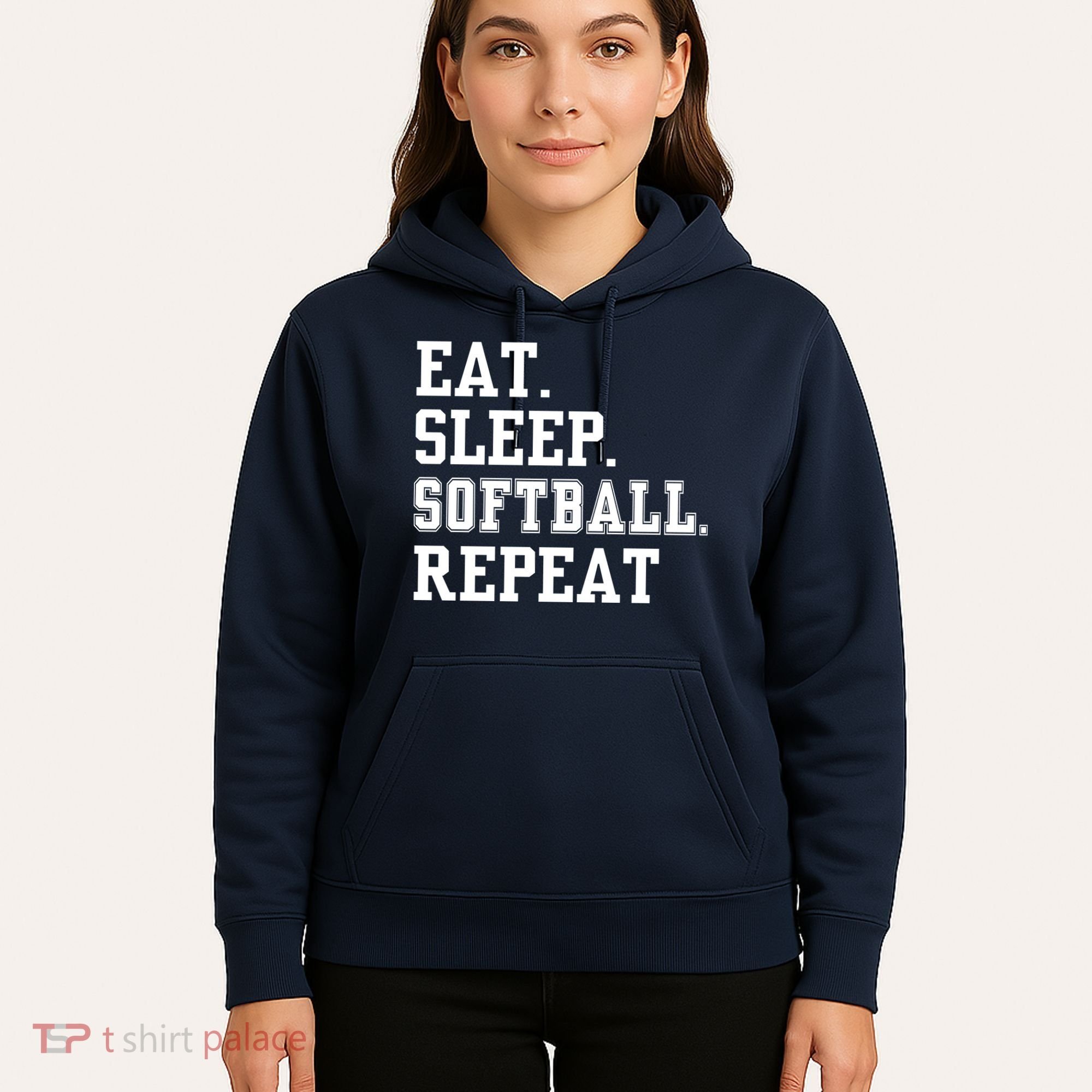 Eat Sleep Softball Repeat Hoodie