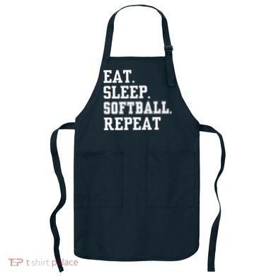 Eat Sleep Softball Repeat Apron