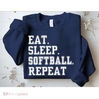 Eat Sleep Softball Repeat Sweatshirt thumb 2