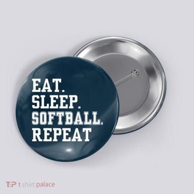 Eat Sleep Softball Repeat Button