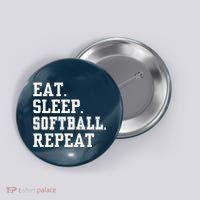 Eat Sleep Softball Repeat Button thumb 0