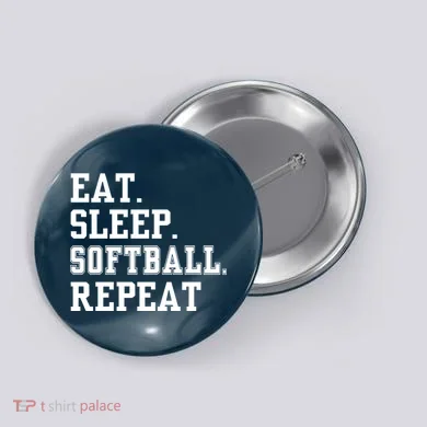 Eat Sleep Softball Repeat Button