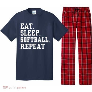 Eat Sleep Softball Repeat Pajama Set