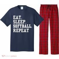 Eat Sleep Softball Repeat Pajama Set thumb 0
