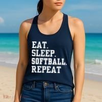 Eat Sleep Softball Repeat Women's Tank Top thumb 2