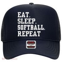 Eat Sleep Softball Repeat Hat thumb 0
