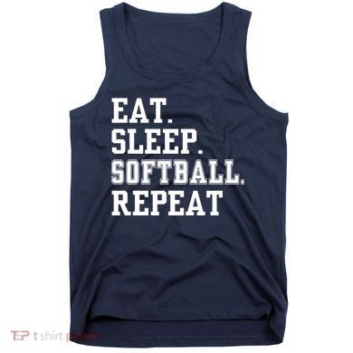 Eat Sleep Softball Repeat Tank Top