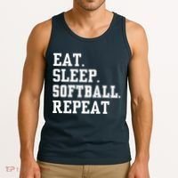 Eat Sleep Softball Repeat Tank Top thumb 3