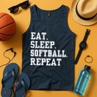 Eat Sleep Softball Repeat Tank Top thumb 4