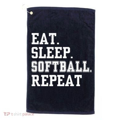 Eat Sleep Softball Repeat Golf Towel