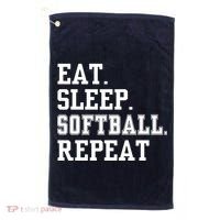 Eat Sleep Softball Repeat Golf Towel thumb 0