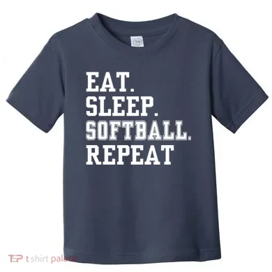 Eat Sleep Softball Repeat Toddler T-Shirt