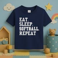 Eat Sleep Softball Repeat Toddler T-Shirt thumb 3