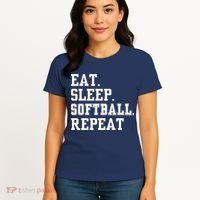 Eat Sleep Softball Repeat Women's T-Shirt thumb 4